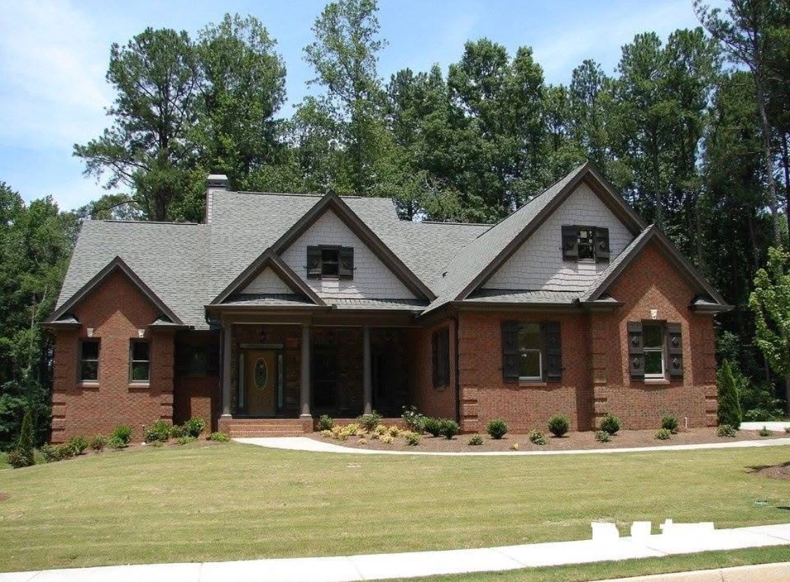 Completed brick craftsman ranch home — Keystone South Construction Georgia